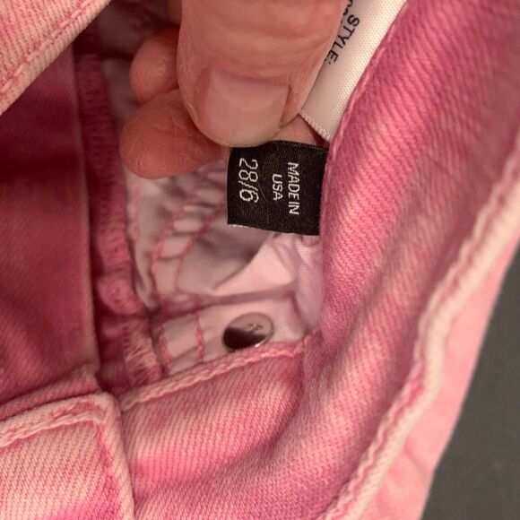 Veronica Beard Women's Kate Skinny Acid Wash Pink High Rise Jeans Barbiecore 28 - Picture 5 of 11